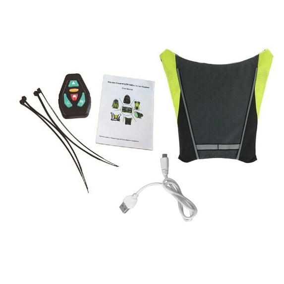 LED Cycling Vest Night Cycling Remote Control Bike Clothing with LED Turn Light Indicator, Dark Grey