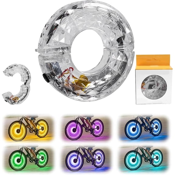 LED Cycling Wheel Hub Light for Night Riding, Bike Wheel Light for Safety, 7 Color Modes Colorful, USB Rechargeable,Waterproof, Bike Wheel Accessories Fits Most Bicycle Models