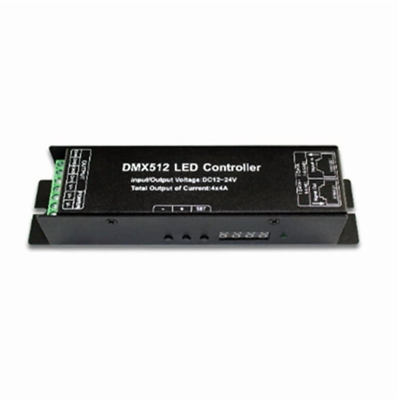 LED DMX512 4CH Digital Display Decoder Dimming Driver LED DMX512 Decoder for RGBW Strip Light DC12-24V 4A/CH