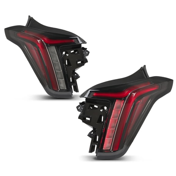 LED DRL Black Red Lens Pair Tail Light Fit For 20-25 Cadillac CT5 Left+Right