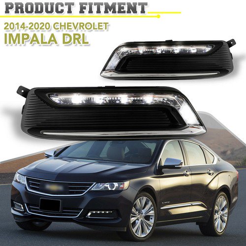 LED DRL Fog Lights Wiring Kit for 2014-2020 Chevrolet Impala Day Running Lamps