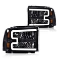 thumbnail image 1 of LED DRL Headlights Fit for Ford F250 F350 F450 F550 Super Duty 2005-2007 Bumper Headlamps Clear lens Black Housing Amber Reflector, 1 of 10