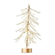 Gold and White Light-Up LED Pearl Christmas Tree Decoration, 18", by My Texas House