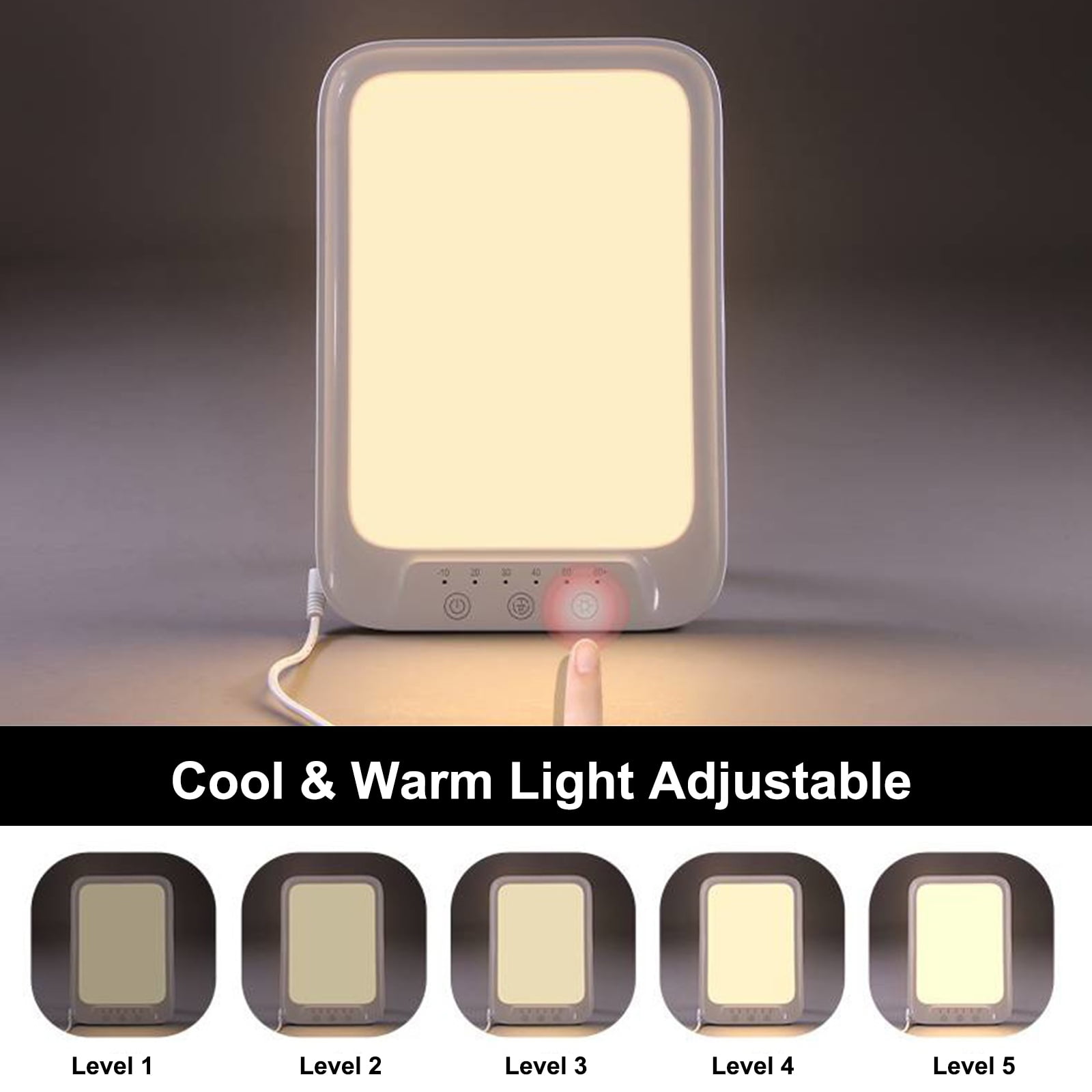 LED Daylight Lamp 20000 Lux Cool & Warm Light Therapy Lamp Against