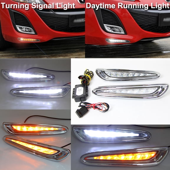 LED Daytime Running Light DRL LED Front bumper light for Mazda M3 Axela 2010-13