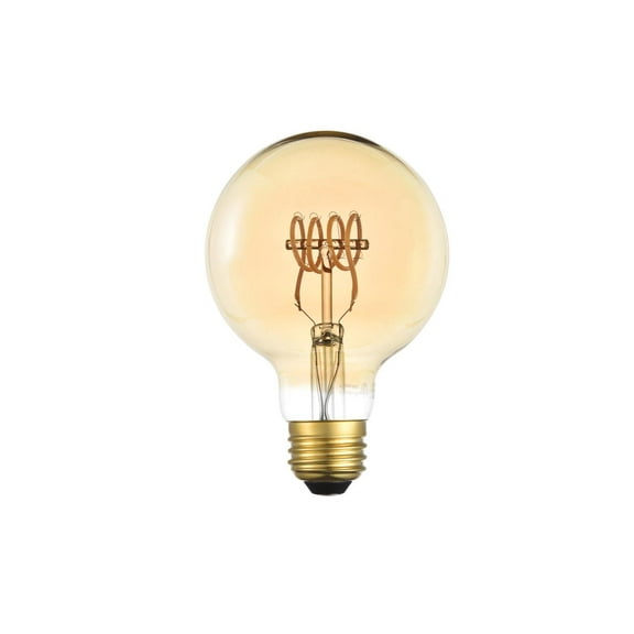LED Decorative Helix horizontal 2000K nostaligic filament 6 watts 300 lumens amber tint G25 light bulb