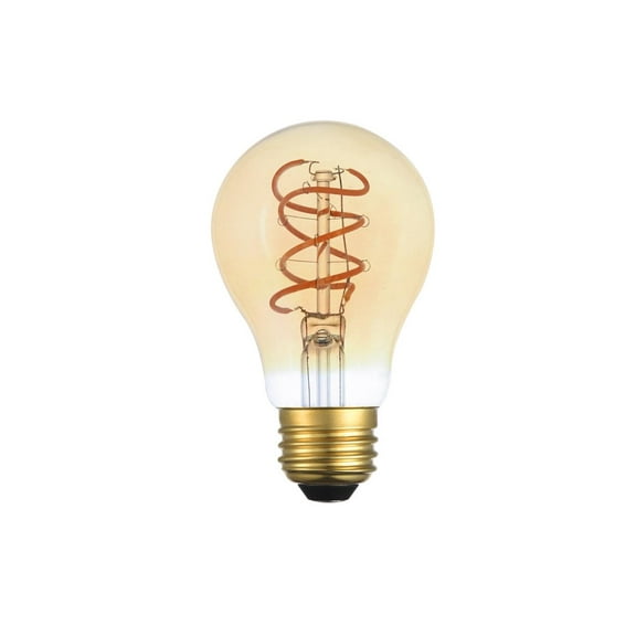 LED Decorative Helix vertical 2000K nostalgic filament 6 watts 300 lumens amber tint A19 light bulb