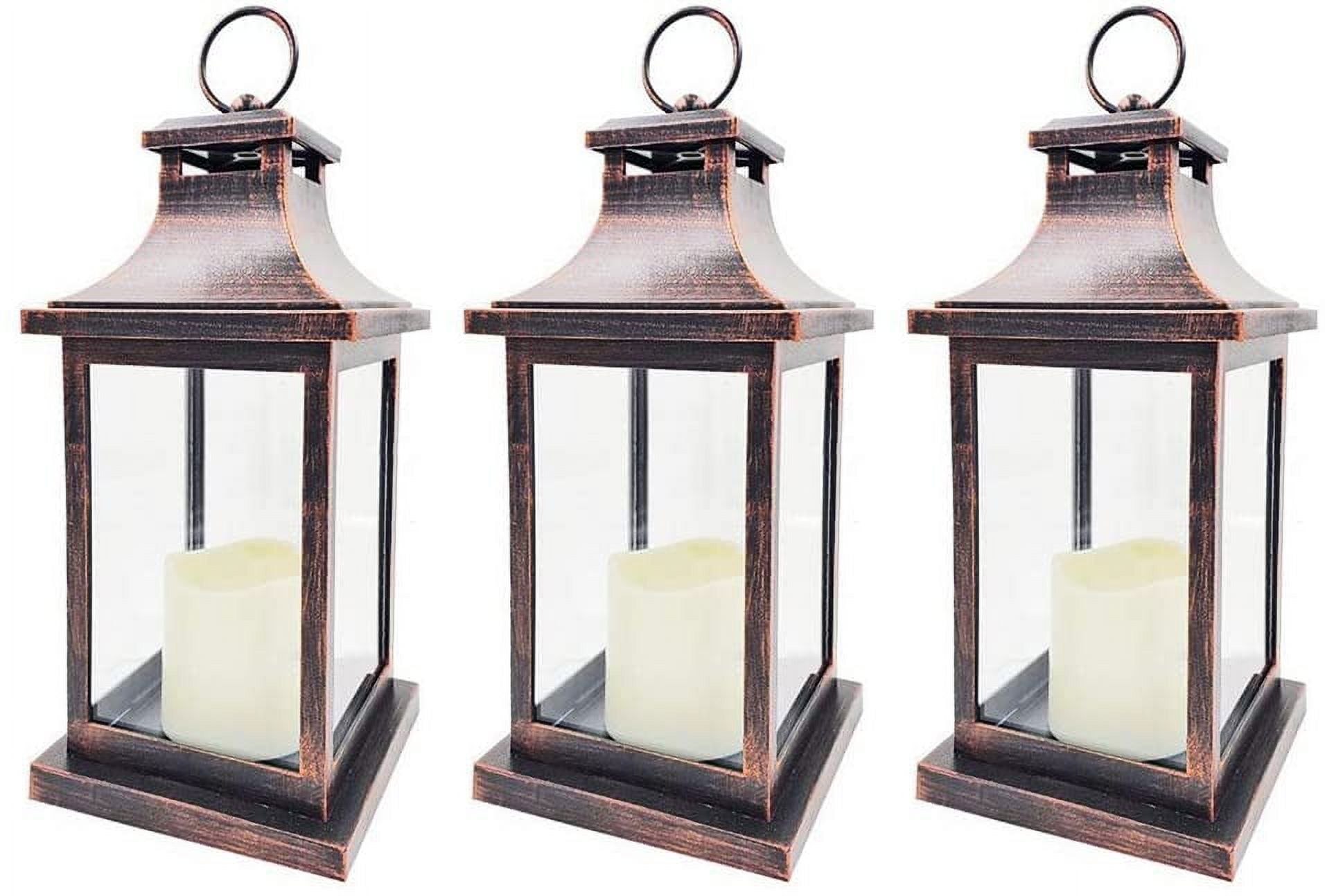 LED Decorative Lanterns Set of 3 Kate Aspen Vintage Rustic Home