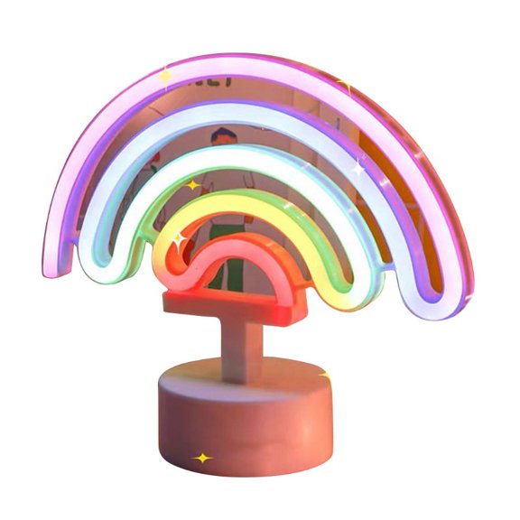 LED Decorative Neon Night Signs Rainbow Shaped Neon Wall Decoration Light Night Light LED Light Party Supplies for Child