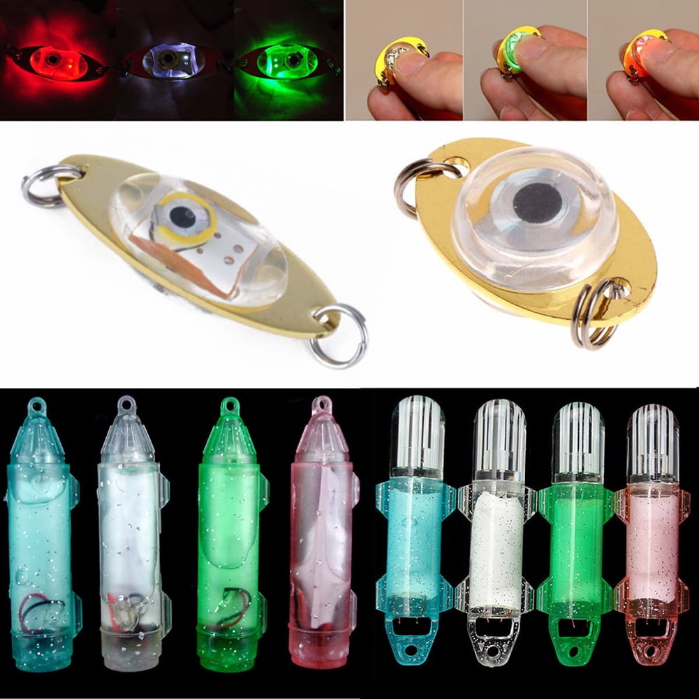 LED Deep Drop Underwater Fishing Squid Flashing Lure Light Outdoor Bait ...