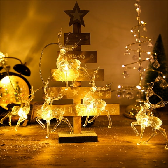 LED Deer Lights under $5! Cagogo Lighted Deer Family Outdoor Decor, LED Christmas Deer Lights, USB Powered Yard Decor, Winter Christmas Decoration, Front Yard Light Display, Holiday Outdoor Lighting,
