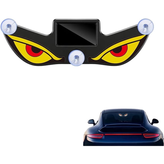 LED Demon Eye Car Light, Animated Strobe Warning Lamp, Solar Powered & USB Rechargeable, Wireless with Suction Cup Mount for Motorcycle, SUV, Truck, RV