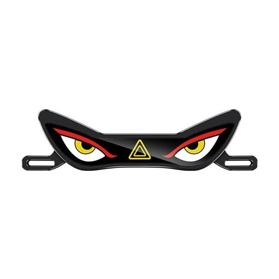 LED Demon Eye Light, Universal Motorcycle License Plate Frame Lamp, Red-Yellow High-Brightness LED Warning Light with Strobe & Cycling Modes