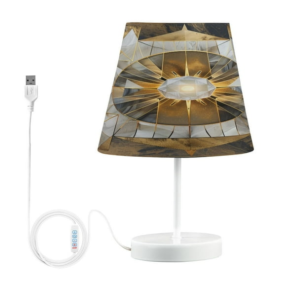 LED Desk Lamp Abstract Crystal Geometric Table Nightstand Lamps with 3 Color Temperatures for Home Bedroom Living Room Decor 8x12