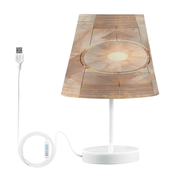 LED Desk Lamp Abstract Rose Beige Geometric Table Nightstand Lamps with 3 Color Temperatures for Home Bedroom Living Room Decor 8x12