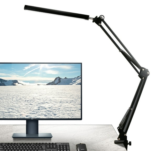 LED Desk Lamp,Adjustable Swing Arm Desk Lamp with Clamp,Dimmable Desk Light Eye-Care Table Light, 3 Color Modes,10-Level Brightness Table Lamp