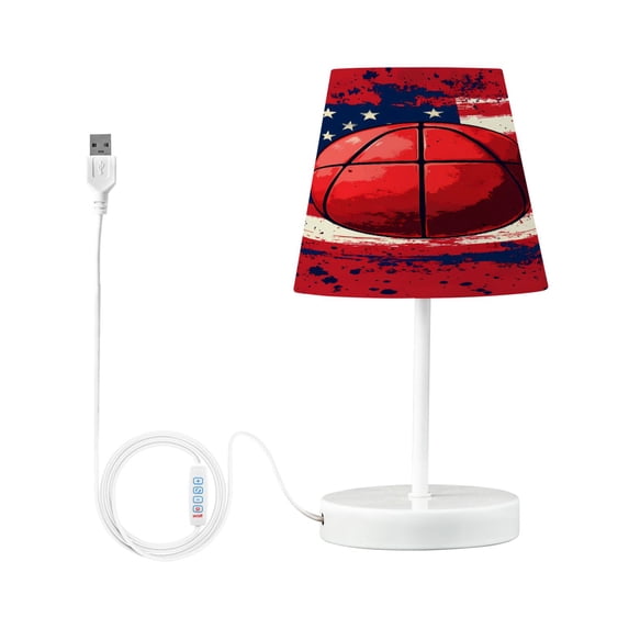 LED Desk Lamp Basketball and American Flag Table Nightstand Lamps with 3 Color Temperatures for Home Bedroom Living Room Decor 6x11