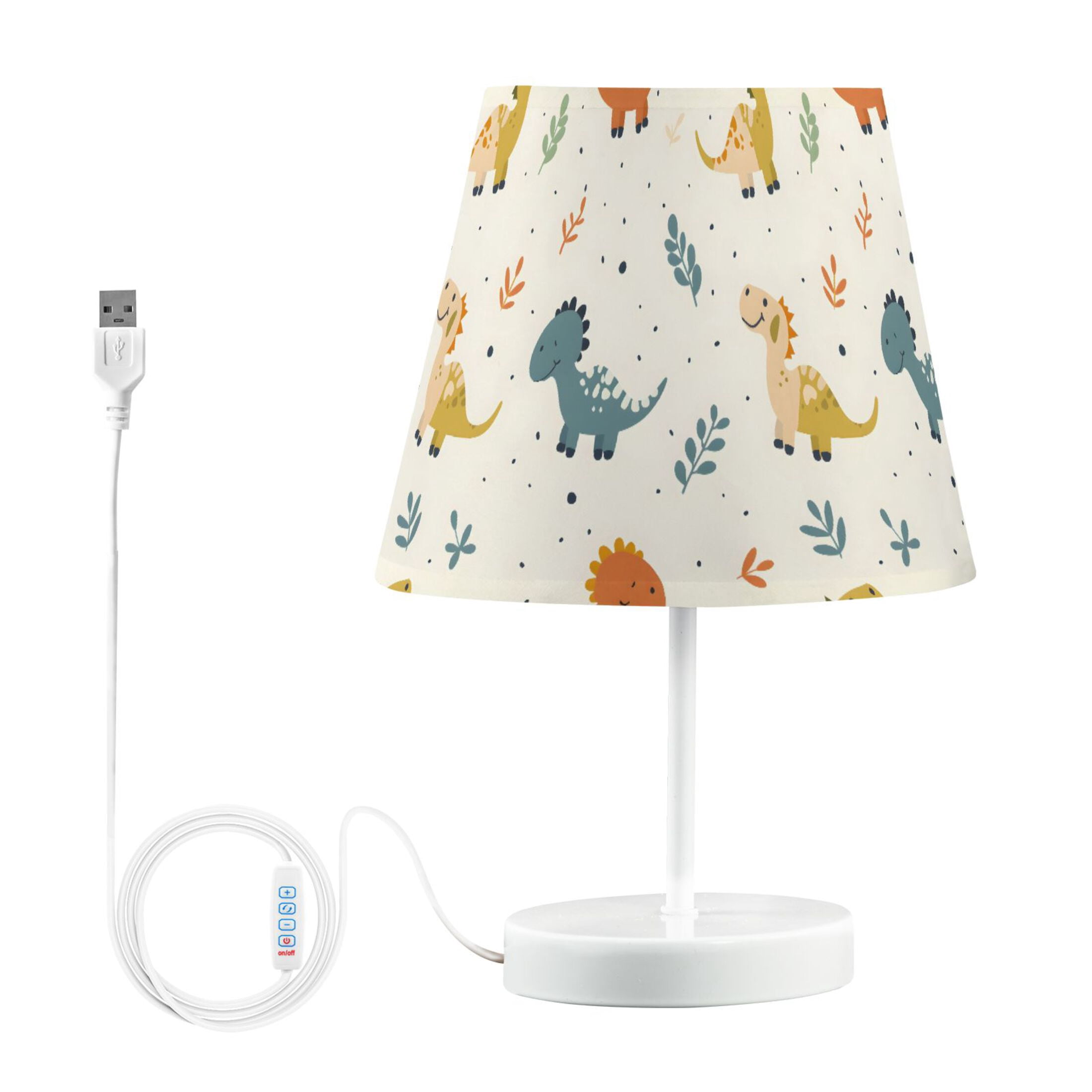 LED Desk Lamp Cartoon Dinosaurs with Leaf Table Nightstand Lamps with 3 Color Temperatures for Home Bedroom Living Room Decor 8x12