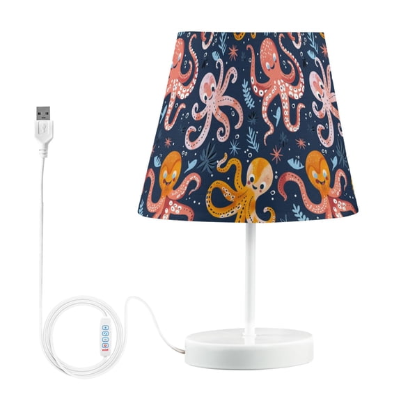 LED Desk Lamp Cartoon Funny Octopus Table Nightstand Lamps with 3 Color Temperatures for Home Bedroom Living Room Decor 8x12