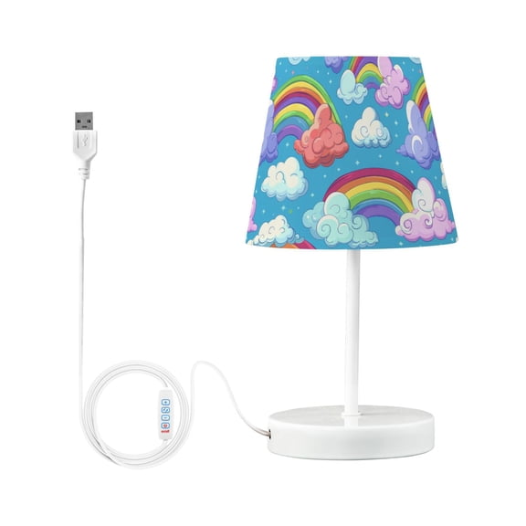 LED Desk Lamp Cartoon Rainbow and Cloud Table Nightstand Lamps with 3 Color Temperatures for Home Bedroom Living Room Decor 6x11
