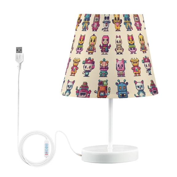 LED Desk Lamp Characters Pixel Style Table Nightstand Lamps with 3 Color Temperatures for Home Bedroom Living Room Decor 8x12