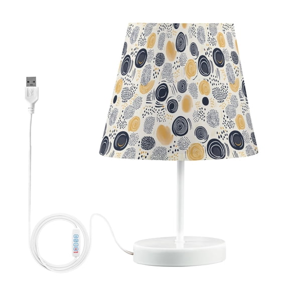 LED Desk Lamp Circle and Dot Doodle Table Nightstand Lamps with 3 Color Temperatures for Home Bedroom Living Room Decor 8x12