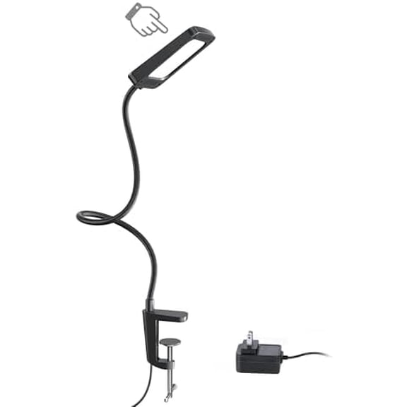 LED Desk Lamp with Clamp, 1000LM Super Bright 3-Level Dimmable Desk Light 6000K Daylight, Extra-Long Flexible Gooseneck Clip on Light, Eye-Care Clamp Lamp for Painting, Workbench,Reading