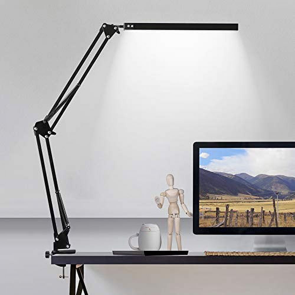Dimmable Led Clamp Desk Lamp, Foldable Architect Lamp With Clamp, 360  Flexible 3 Color Mode Aesthetic Lamp With Metal Swing Arm, Adjustable  Brightness