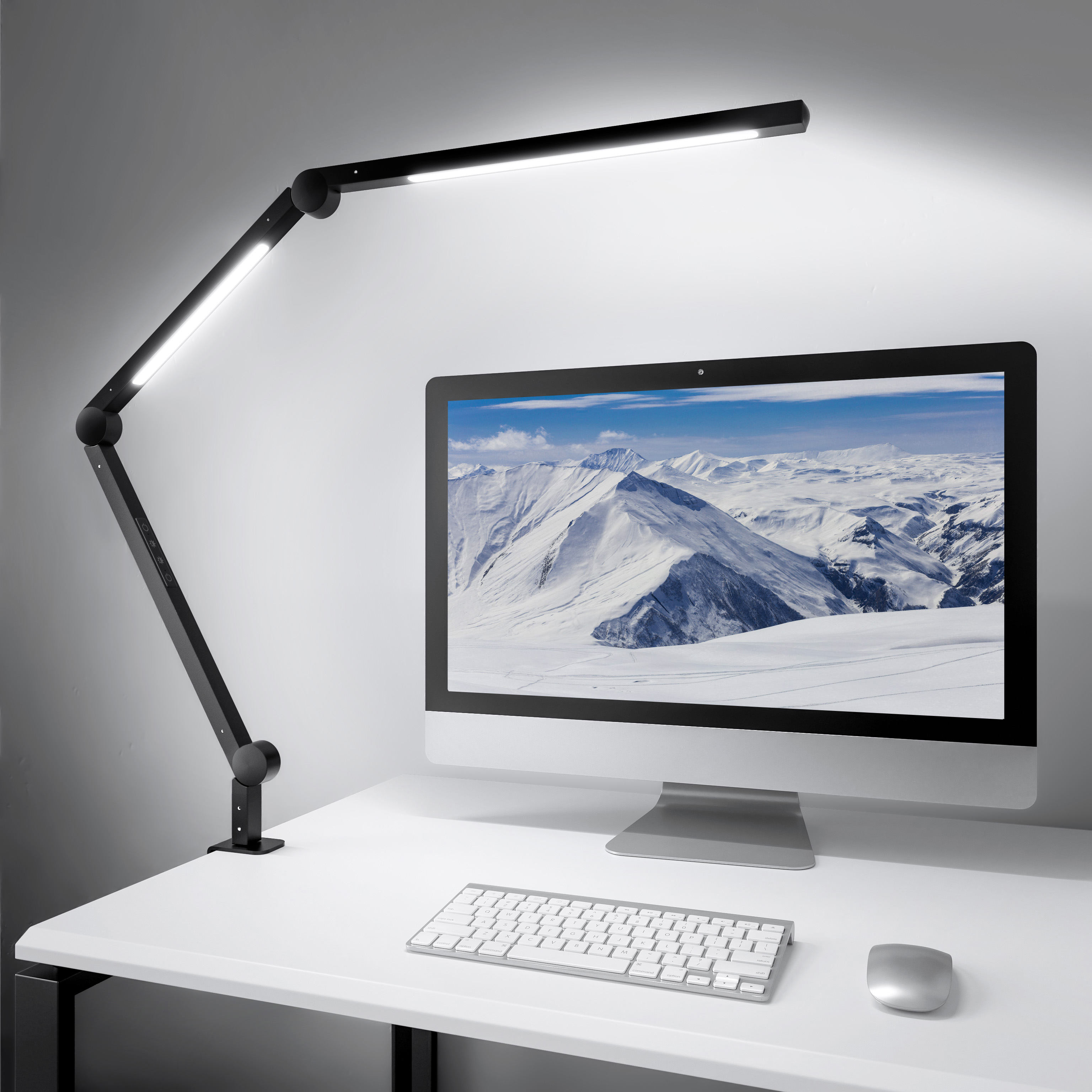 Led Desk Lamp with Clamp, 12W Dual Light Swing Arm Architect Desk Light
