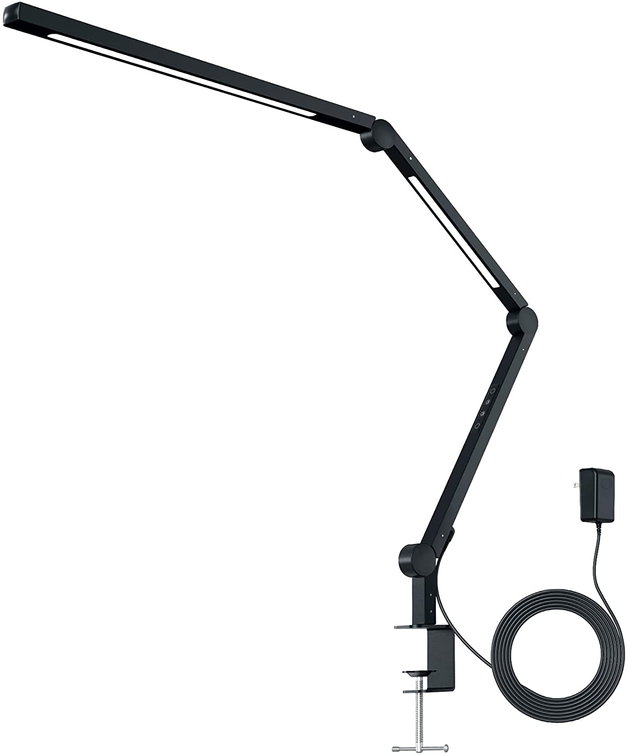 LED Desk Lamp with Clamp, Dual Light Sources Desk Light for Home Office, Flexible Swing Arm, 4