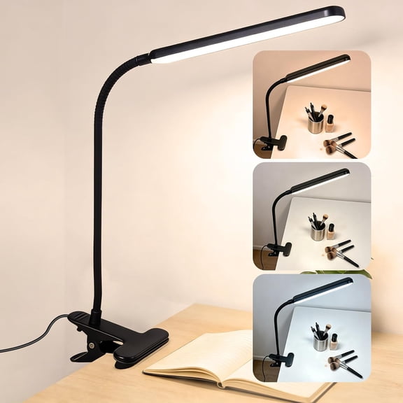 LED Desk Lamp with Clamp for Nail Art & Painting | 3 Color Modes,10 Brightness Dimmable,Clip Lamp for Easel,Salon Manicure,Reading and Nail Art & Painting