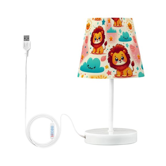 LED Desk Lamp Cute Lion Sun Cloud Table Nightstand Lamps with 3 Color Temperatures for Home Bedroom Living Room Decor 6x11