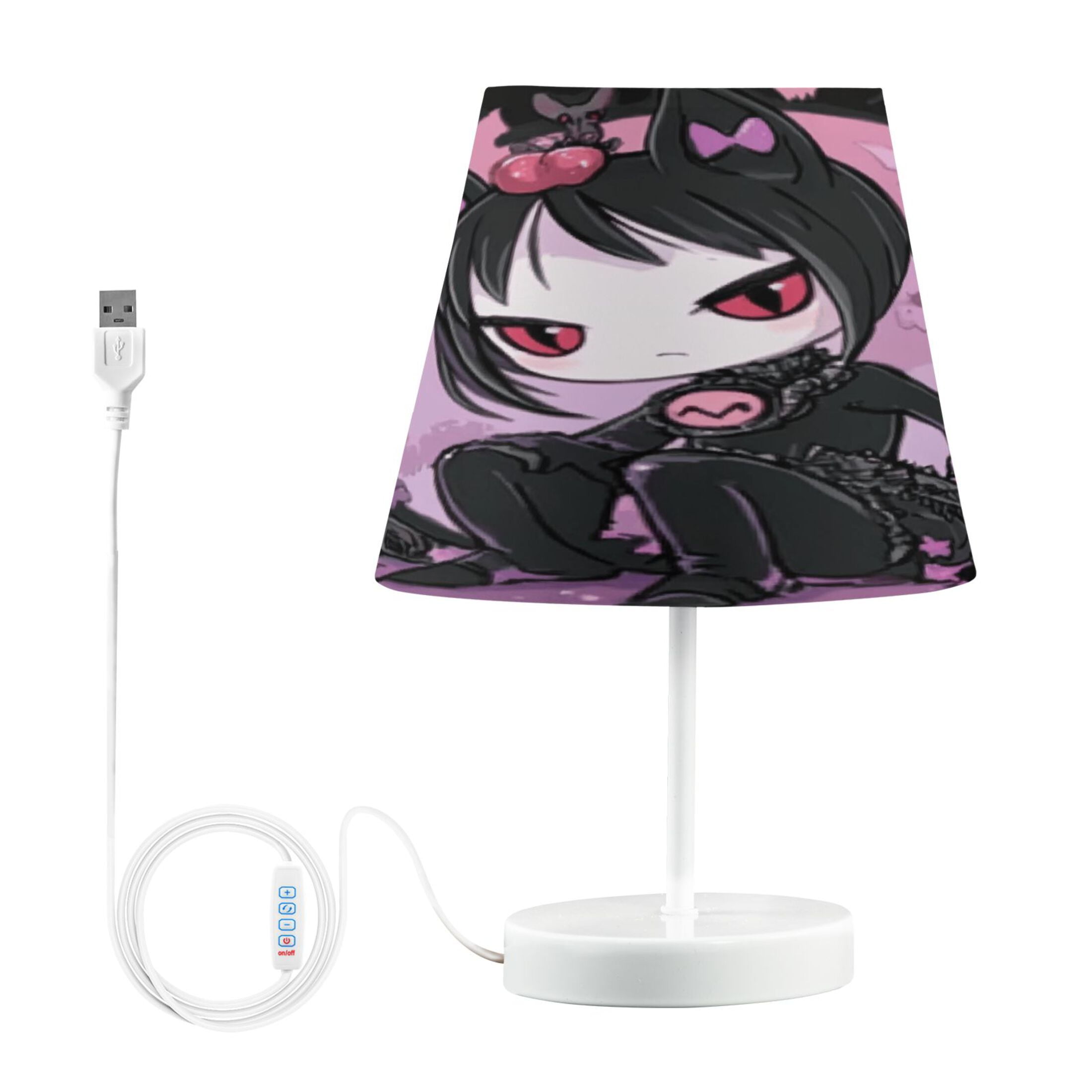 LED Desk Lamp Cute Vampire with Cat Ears Table Nightstand Lamps with 3 Color Temperatures for Home Bedroom Living Room Decor 8x12