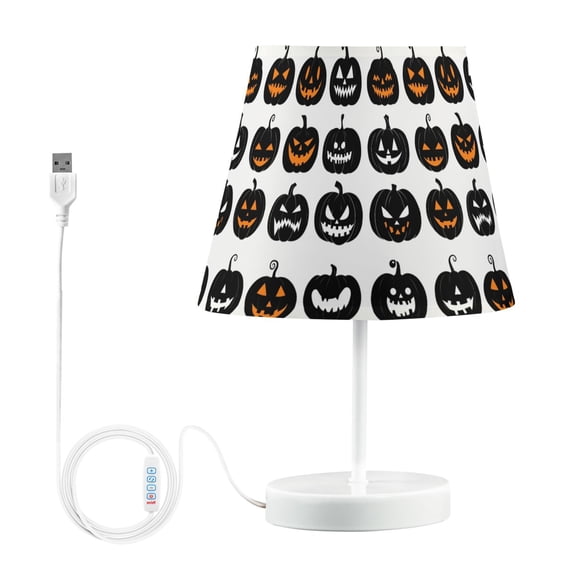 LED Desk Lamp Different Pumpkin Face Table Nightstand Lamps with 3 Color Temperatures for Home Bedroom Living Room Decor 8x12