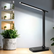 LED Desk Lamp for Home Office with Touch Control 3 Colors & 3 Brightness Dimmable, Eye-Caring Table Night Light for Bedroom Bedside Reading & Study