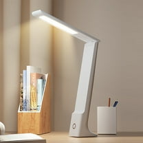 LED Desk Lamp, Dimmable Reading Light with 3 Lighting Modes, Adjustable Arm and USB Charging Port, Eye-Caring Portable Table Lamp for Home, Office, Dormitory, Bedroom, Study