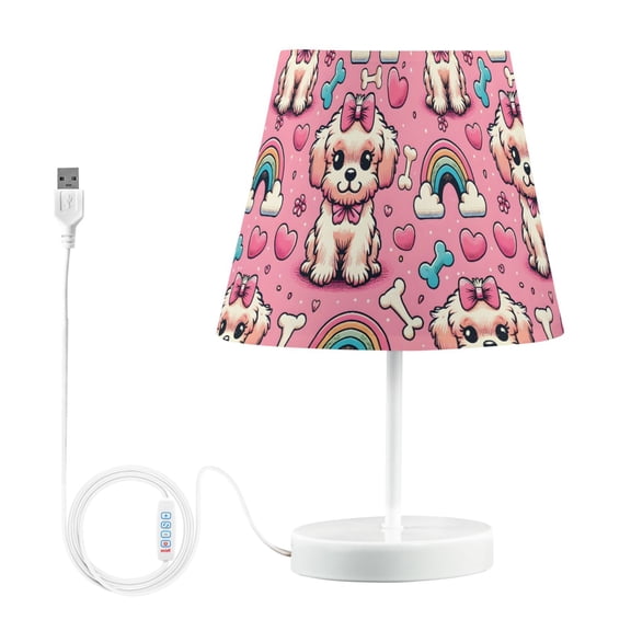 LED Desk Lamp Dog Bone Rainbow Heart Table Nightstand Lamps with 3 Color Temperatures for Home Bedroom Living Room Decor 8x12