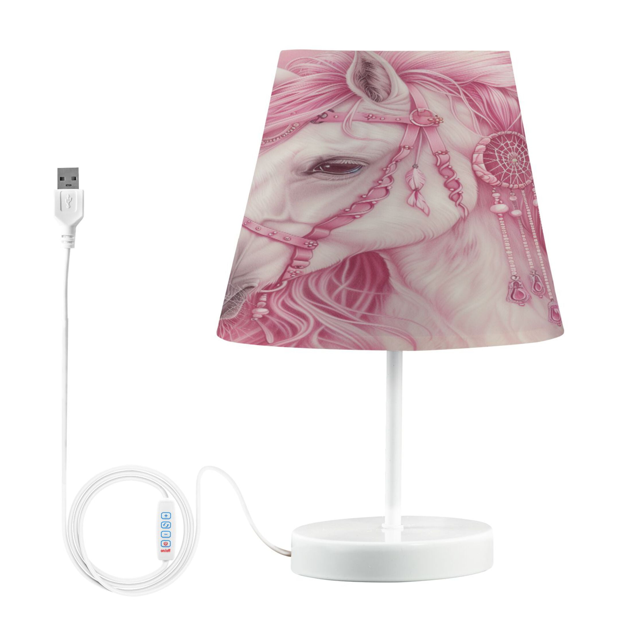 LED Desk Lamp Elegant Horse with Long Hair Table Nightstand Lamps with 3 Color Temperatures for Home Bedroom Living Room Decor 8x12