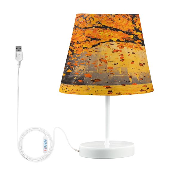 LED Desk Lamp Falling Leaves and Lamp Table Nightstand Lamps with 3 Color Temperatures for Home Bedroom Living Room Decor 8x12