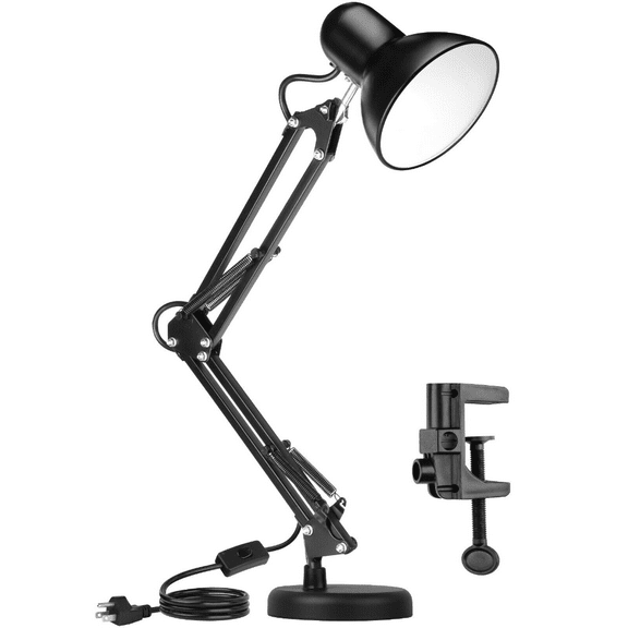 LED Desk Lamp, Flexible Swivel Arms, LED Reading Light, Bedside Reading Lamp, Office Lamp, Table Lamp, Table, Black