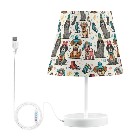 LED Desk Lamp Funny Dogs and Shoes Table Nightstand Lamps with 3 Color Temperatures for Home Bedroom Living Room Decor 8x12