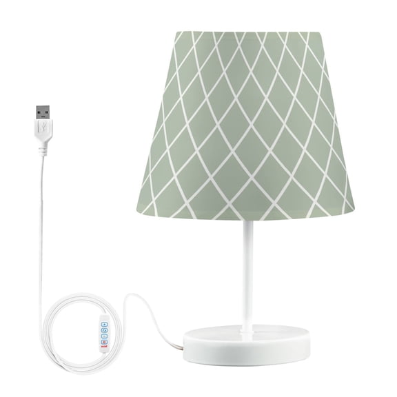 LED Desk Lamp Green Block Table Nightstand Lamps with 3 Color Temperatures for Home Bedroom Living Room Decor 8x12
