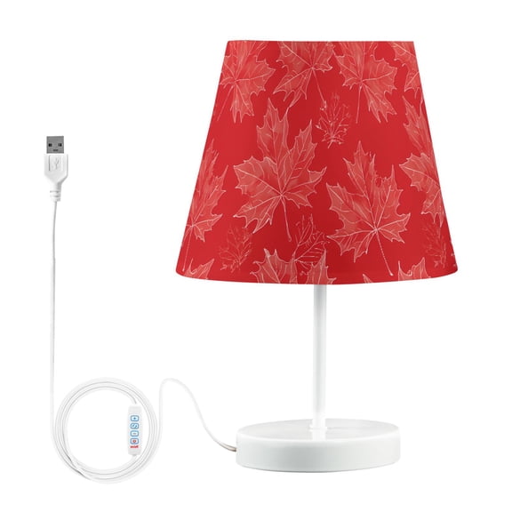 LED Desk Lamp Hand Drawn Maple Leaves Table Nightstand Lamps with 3 Color Temperatures for Home Bedroom Living Room Decor 8x12