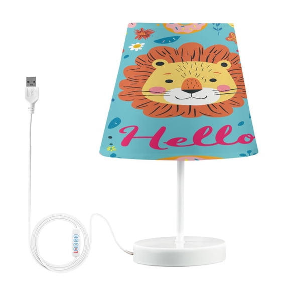 LED Desk Lamp Hello Lion Face Table Nightstand Lamps with 3 Color Temperatures for Home Bedroom Living Room Decor 8x12