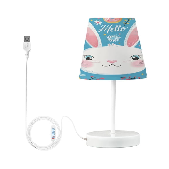LED Desk Lamp Hello Rabbit Face Table Nightstand Lamps with 3 Color Temperatures for Home Bedroom Living Room Decor 6x11