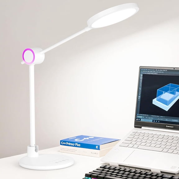 LED Desk Lamp for Home Office, 800LM Bright Full Spectrum Table Lamps, Eye-Care Dimmable Office Lamp, Touch Control Computer Light Reading,Dorm Study,12W