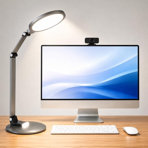 LED Desk Lamp for Home Office, Eye-Caring Dimmable Table Lamp with Adjustable Metal Swing Arm, Soft Diffused Anti-Glare Light, Memory Function & Auto Timer, Modern Professional Desk Light