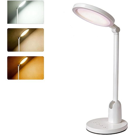 LED Desk Lamp for Home Office,Eye-Caring Dimmable Table Lamp,Portable lamp with 3-Speed Timing and Touch Control,Desktop Light for Reading,Dorm Study,Work,Bedroom,Sewing,Nail