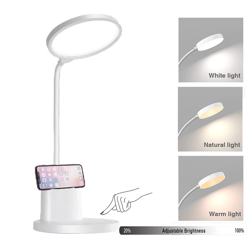 LED Desk Lamp, Desk Lamps for Home Office, White Desk Light for Kids
