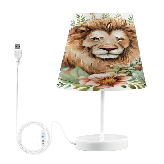 LED Desk Lamp Lion in Leaves Table Nightstand Lamps with 3 Color Temperatures for Home Bedroom Living Room Decor 8x12